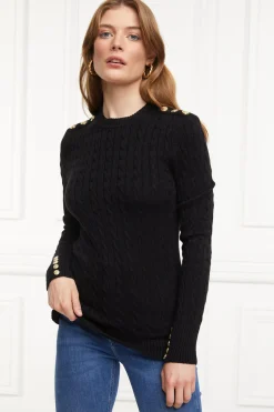 Seattle Cable Crew Knit (Black)