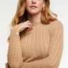 Seattle Cable Crew Knit (Dark Camel)