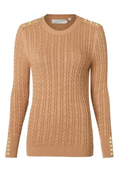 Seattle Cable Crew Knit (Dark Camel)