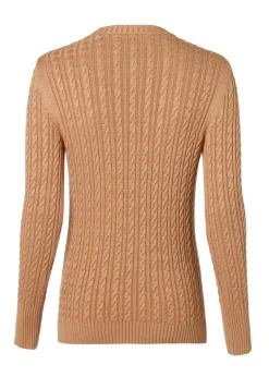 Seattle Cable Crew Knit (Dark Camel)