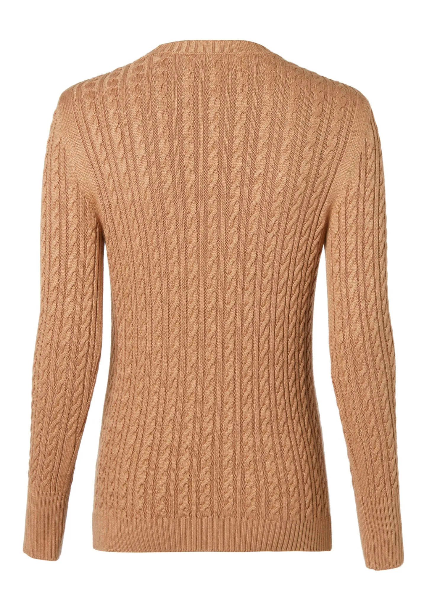 Seattle Cable Crew Knit (Dark Camel)