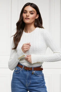 Seattle Cable Crew Knit (White)