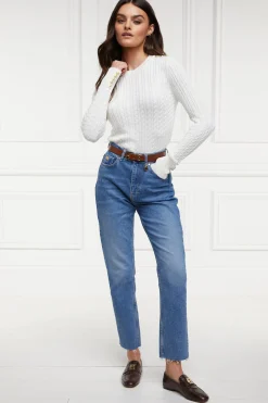 Seattle Cable Crew Knit (White)