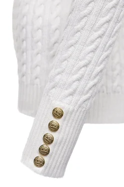Seattle Cable Crew Knit (White)
