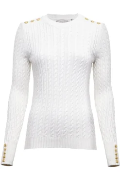 Seattle Cable Crew Knit (White)