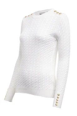 Seattle Cable Crew Knit (White)