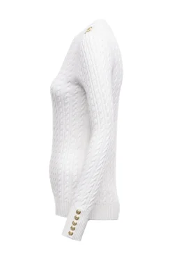 Seattle Cable Crew Knit (White)