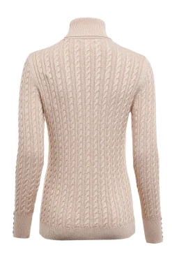 Seattle Roll Neck Cable Knit (Oatmeal)