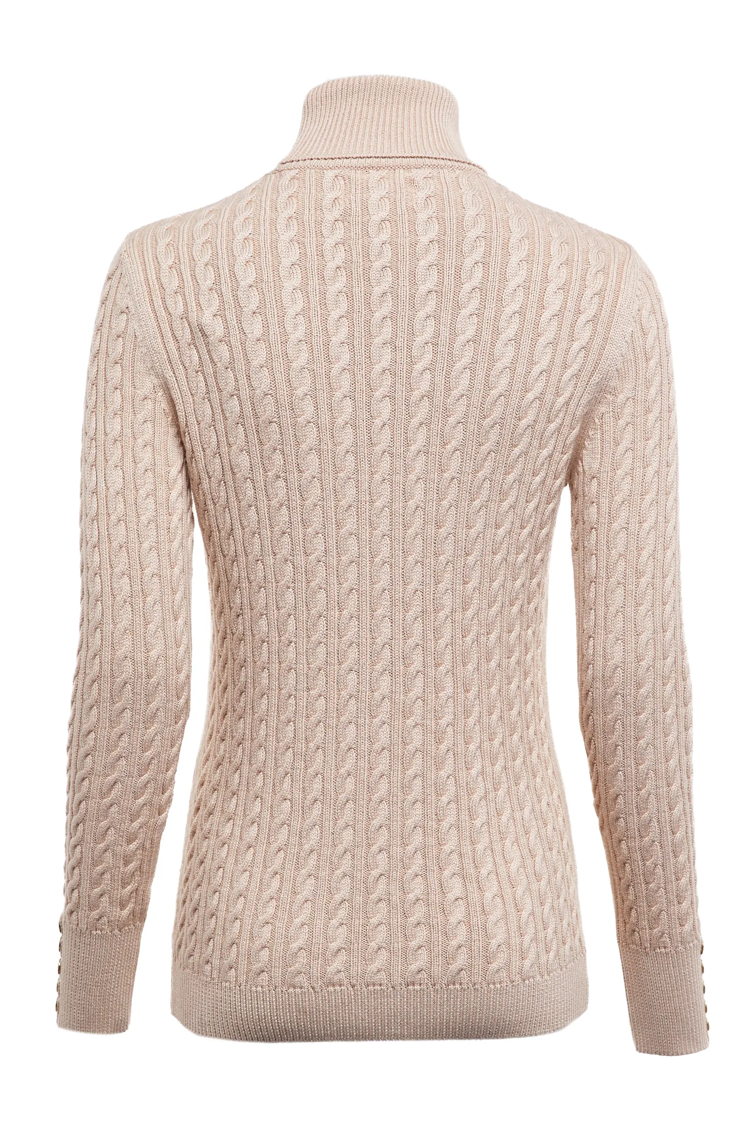 Seattle Roll Neck Cable Knit (Oatmeal)
