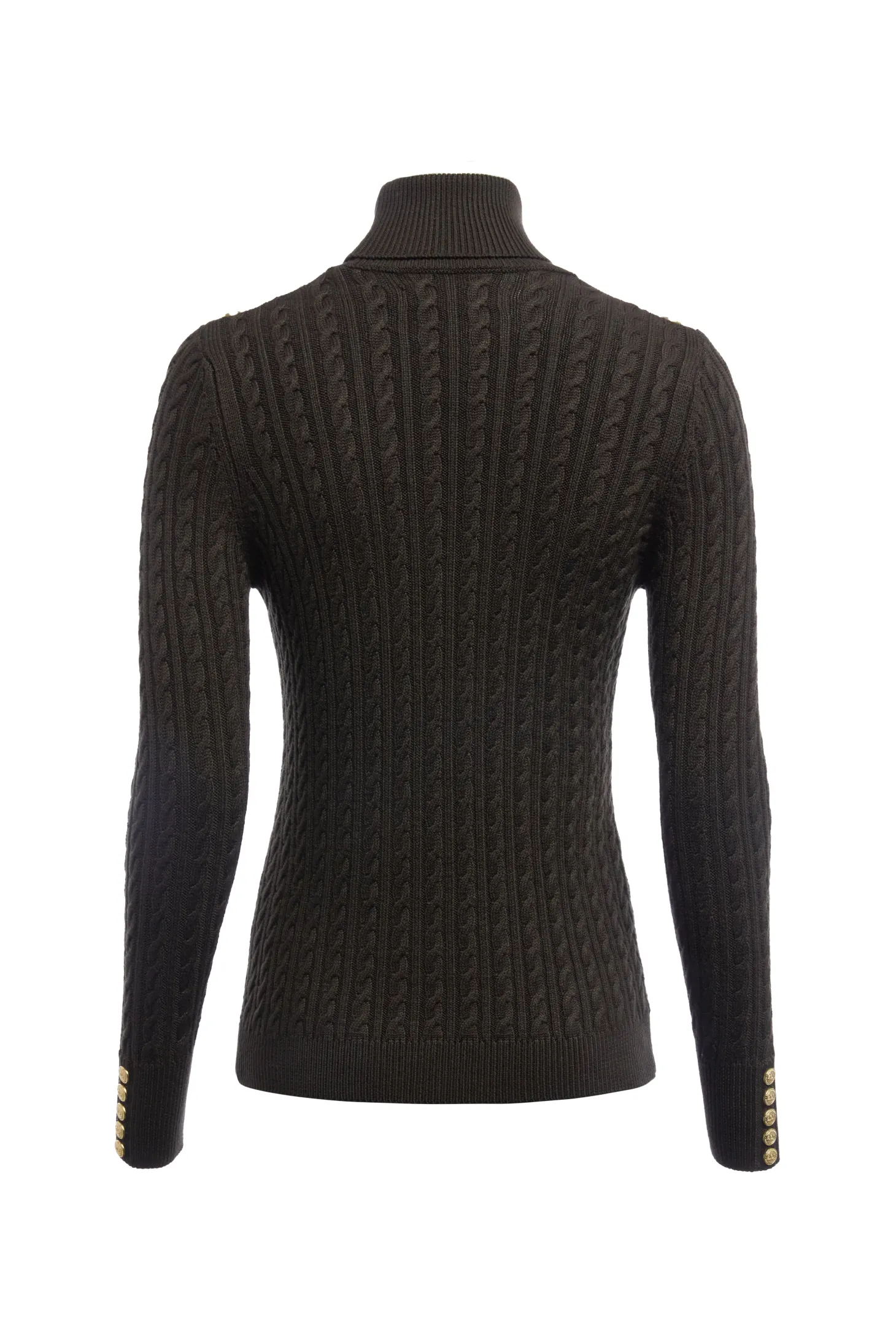 Seattle Roll Neck Cable Knit (Fern Green)