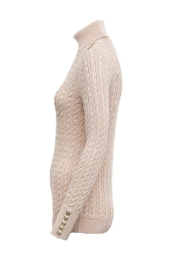 Seattle Roll Neck Cable Knit (Oatmeal)