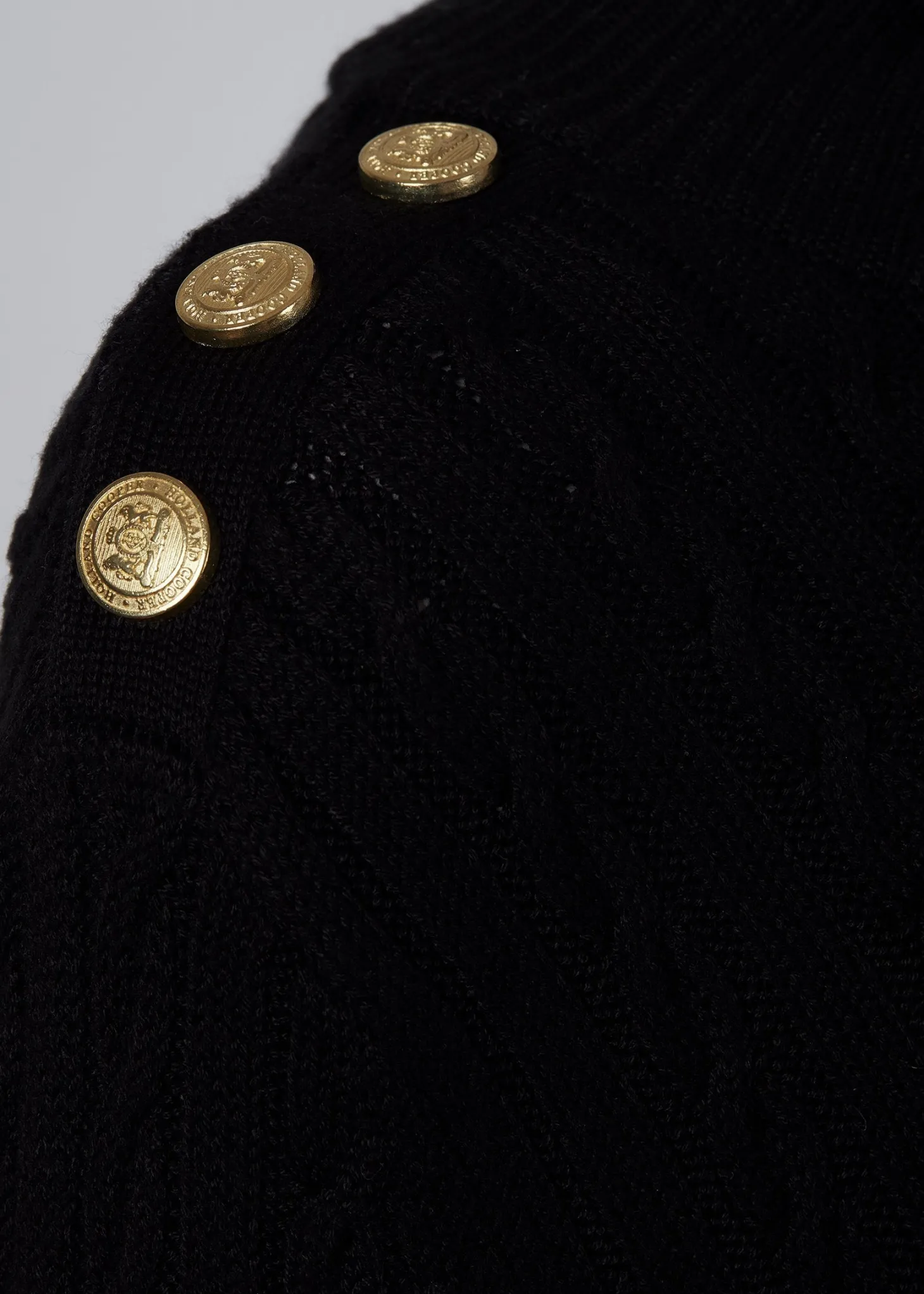 Seattle Roll Neck Cable Knit (Black)