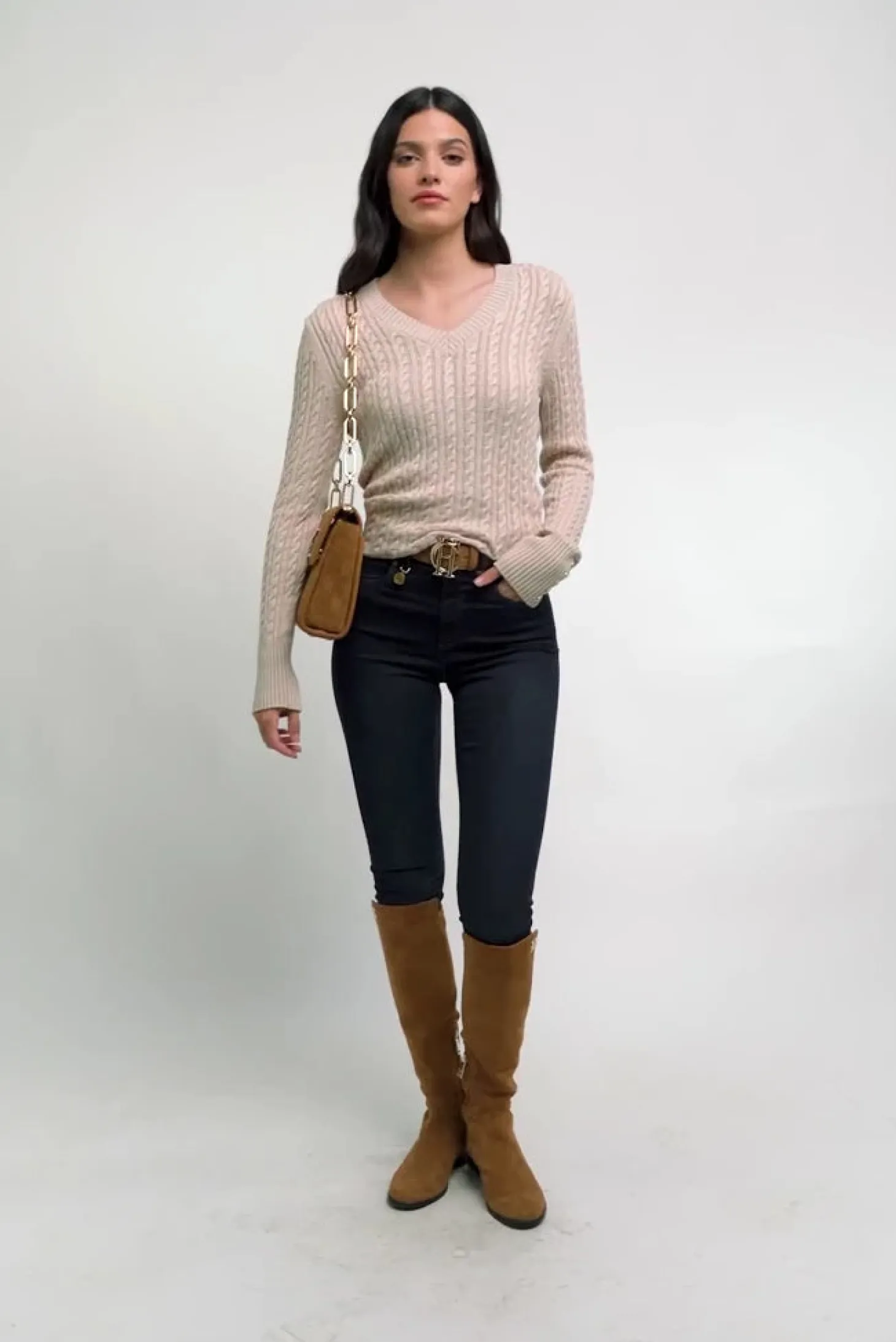 Seattle V-Neck Knit (Oatmeal)
