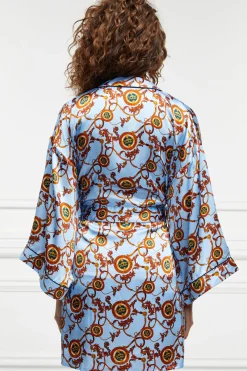 Silk Dressing Gown (Sky Blue)