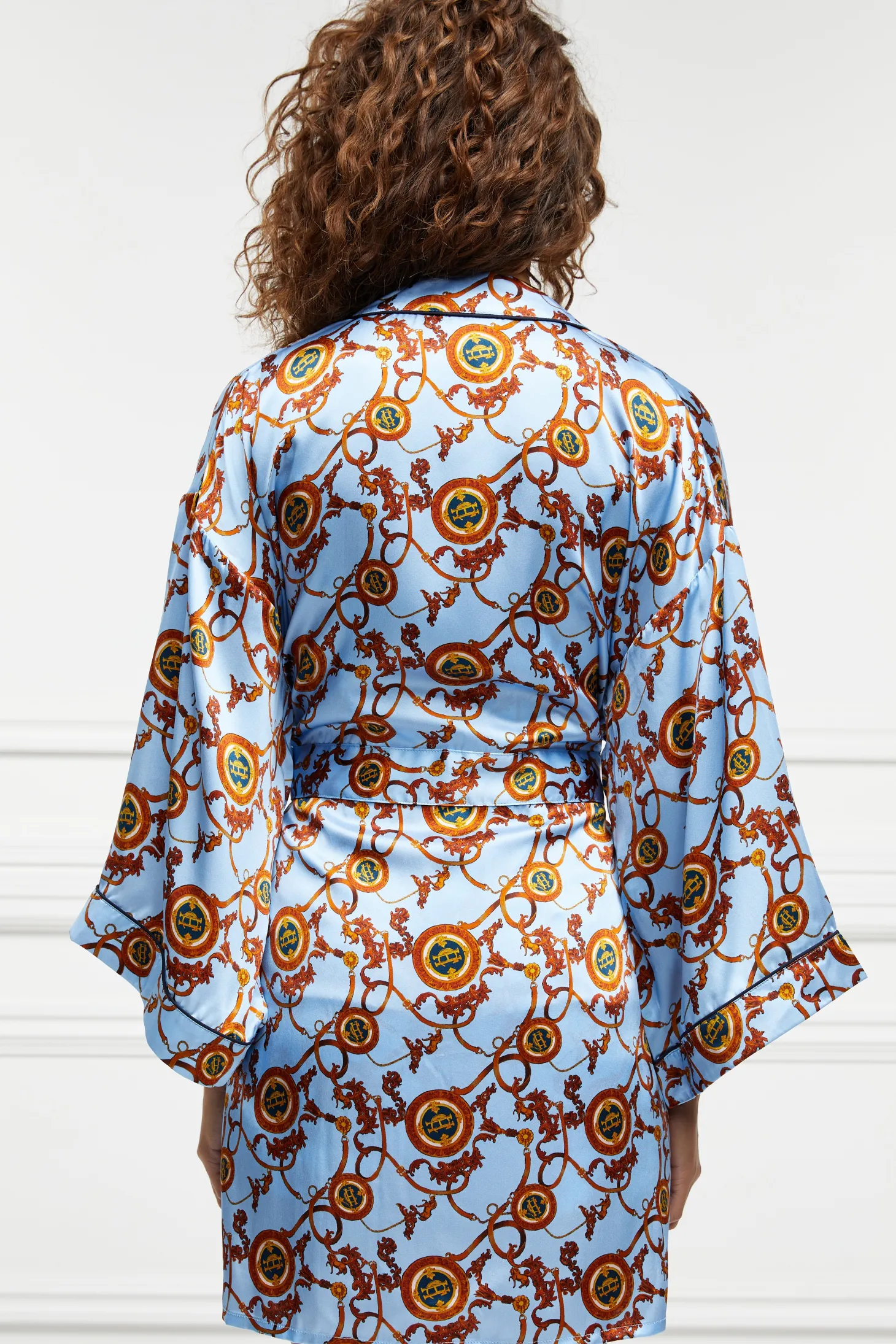 Silk Dressing Gown (Sky Blue)