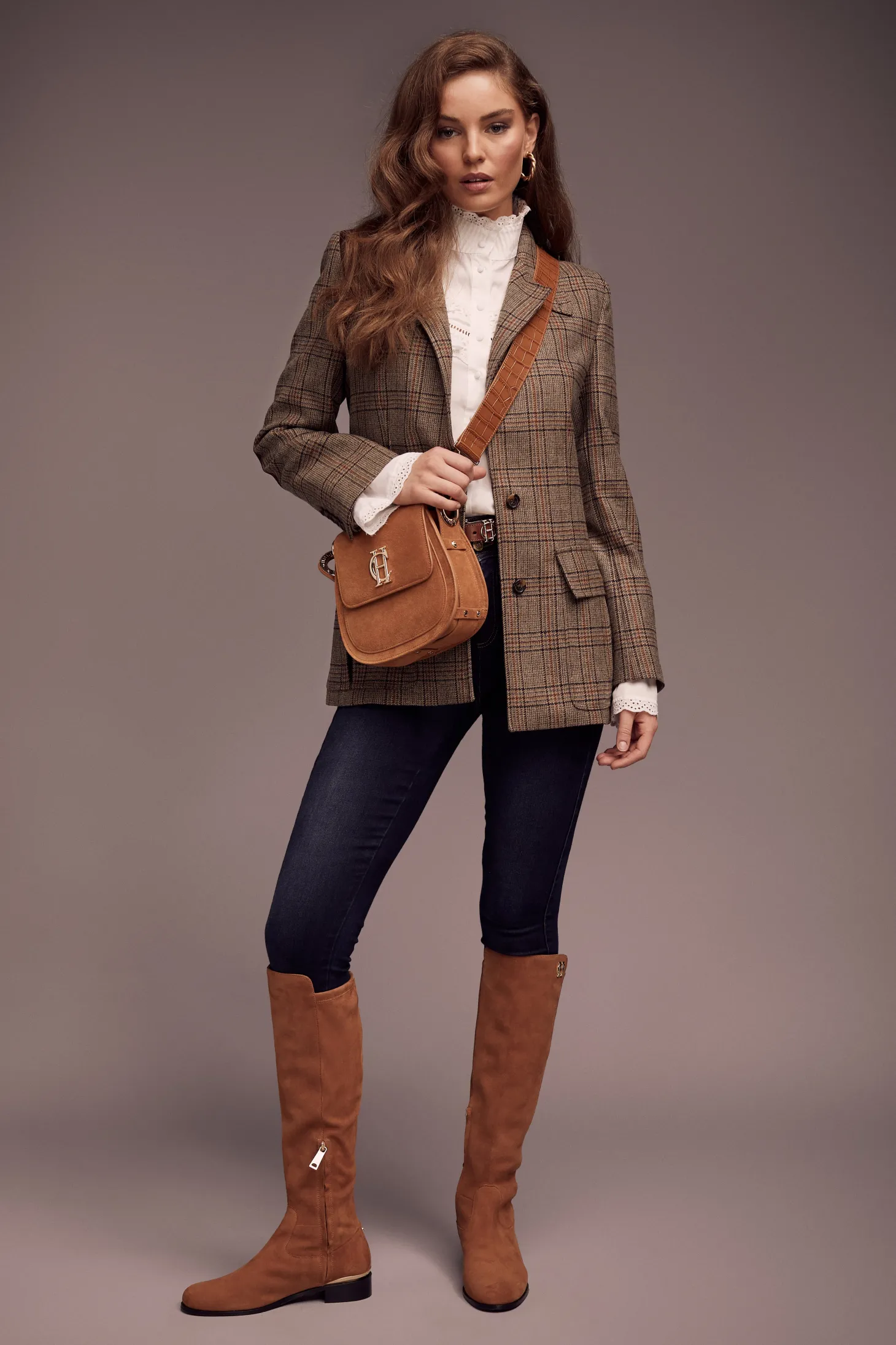 Single Breasted Field Blazer (Bourbon Tweed)