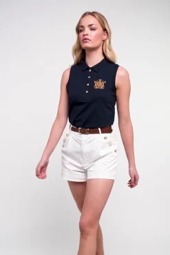 Sleeveless Polo Shirt (Ink Navy)