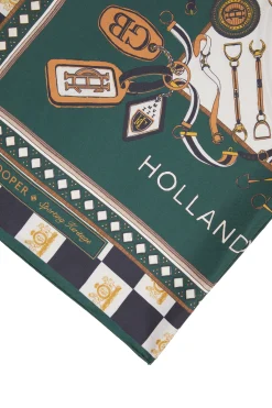 Stirrup Silk Scarf (Black Emerald)