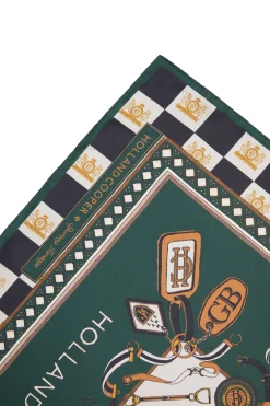 Stirrup Silk Scarf (Black Emerald)