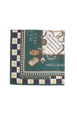 Stirrup Silk Scarf (Black Emerald)