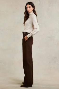 Tailored Wide Leg Jean (Chocolate)