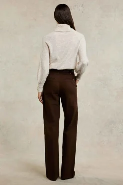 Tailored Wide Leg Jean (Chocolate)