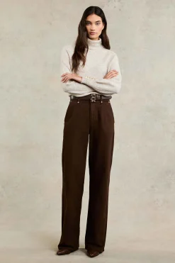 Tailored Wide Leg Jean (Chocolate)