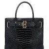 The Brompton Tote (Black Croc)