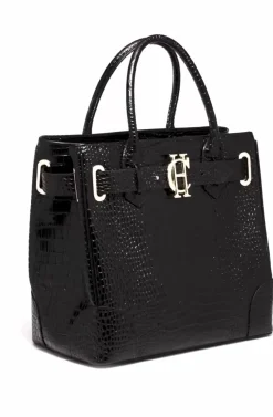 The Brompton Tote (Black Croc)