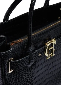 The Brompton Tote (Black Croc)