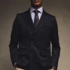 The Double Breasted Blazer (Black Barathea)