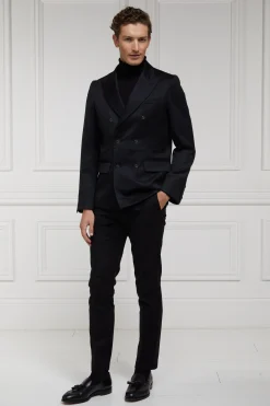 The Double Breasted Blazer (Black Barathea)