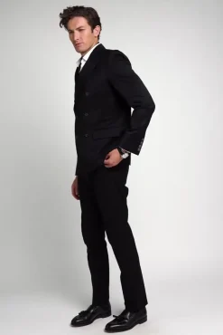 The Double Breasted Blazer (Black Barathea)