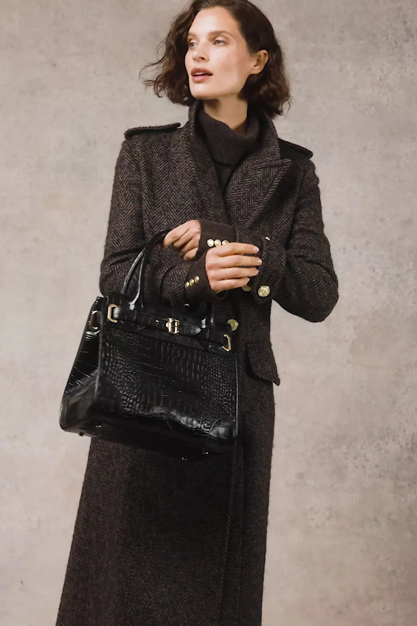The Great Coat (Walnut Herringbone)
