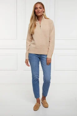 Tori Quarter Zip Knit (Camel)