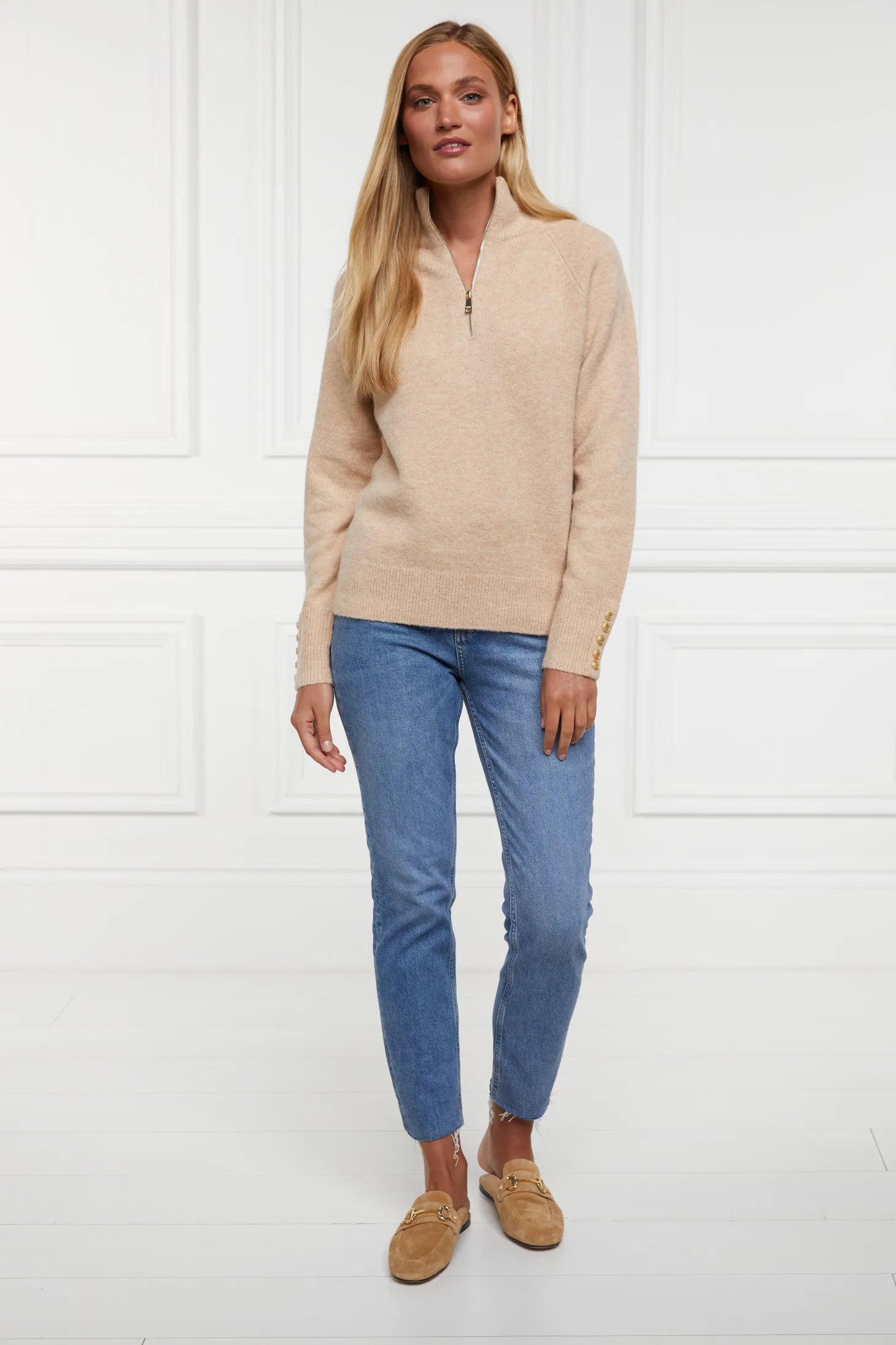 Tori Quarter Zip Knit (Camel)