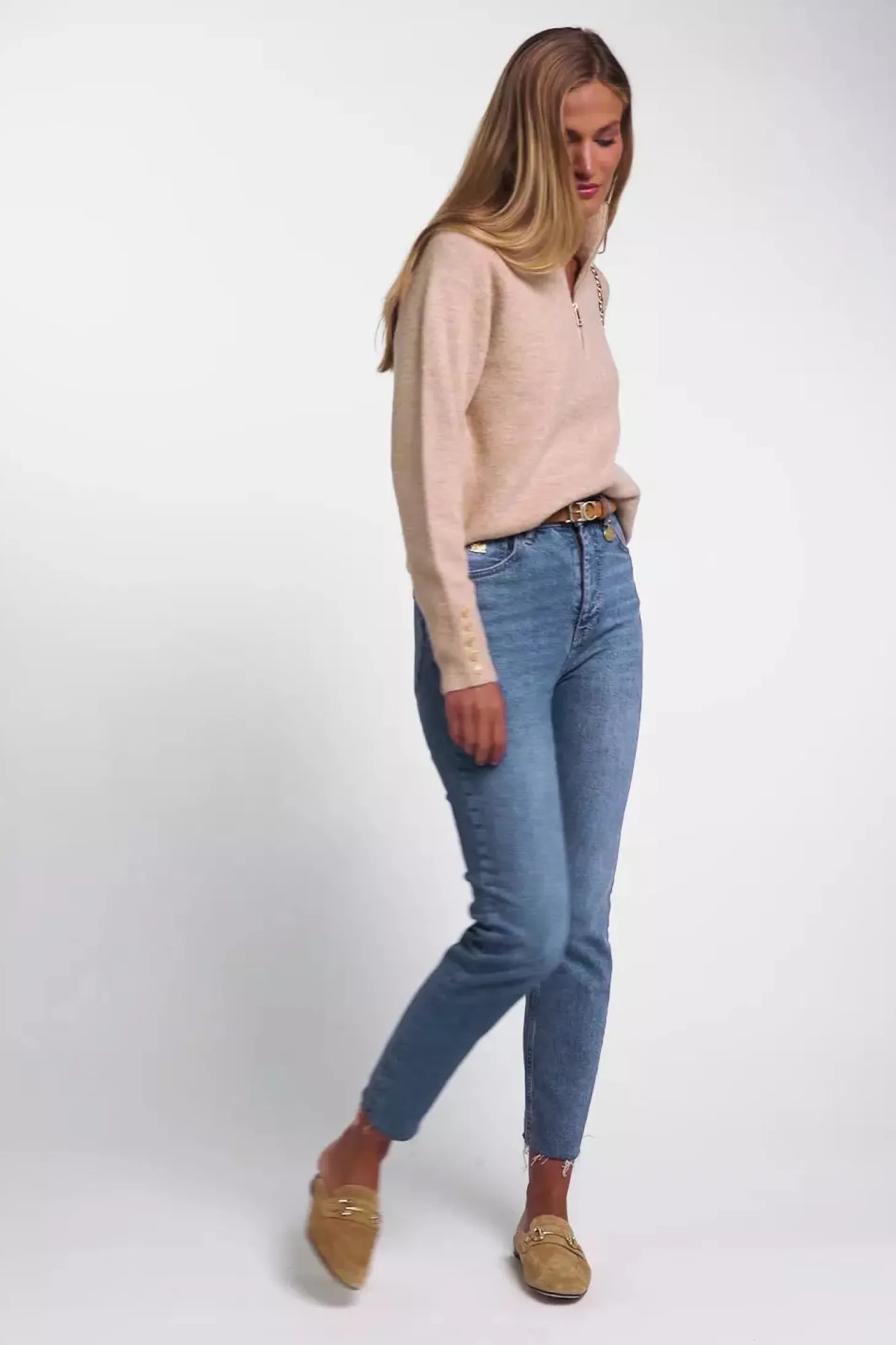 Tori Quarter Zip Knit (Camel)