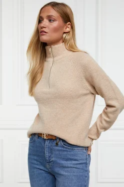 Tori Quarter Zip Knit (Camel)