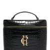 Travel Makeup Bag (Black Croc)