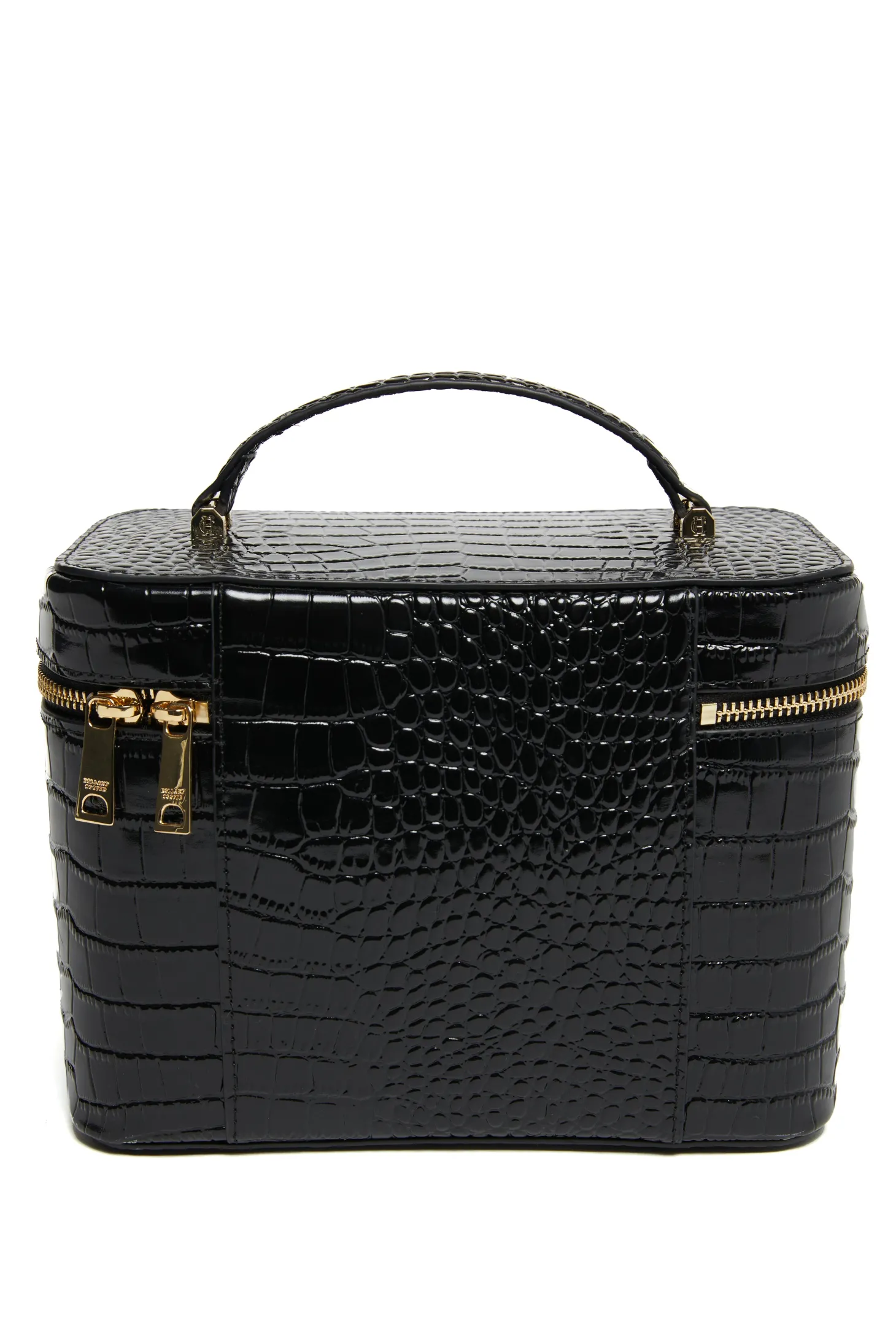 Travel Makeup Bag (Black Croc)