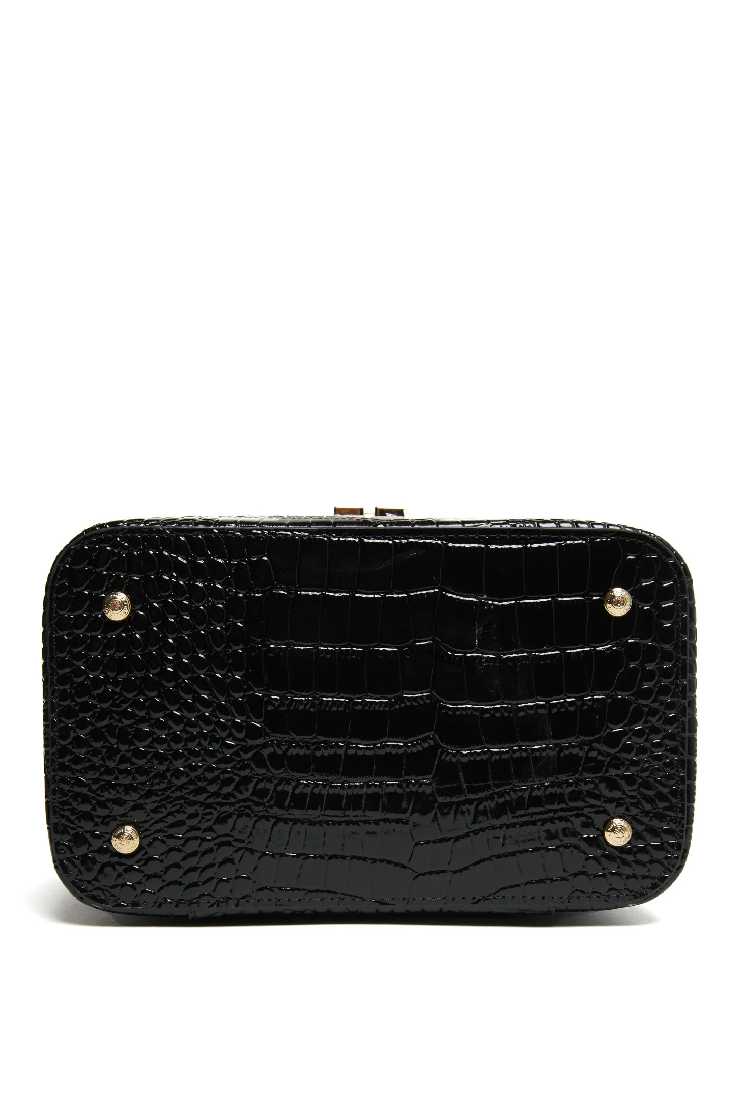 Travel Makeup Bag (Black Croc)