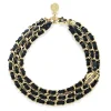 Triple Chain Necklace (Black Gold)