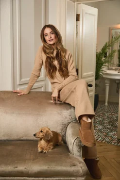 Verbier Knitted Hoodie (Light Camel)