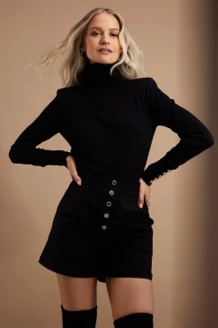 Victoria Cashmere Roll Neck (Black)