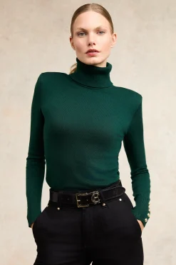 Victoria Cashmere Roll Neck (Emerald)
