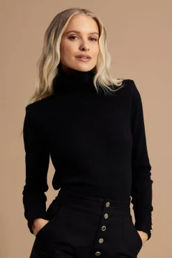 Victoria Cashmere Roll Neck (Black)