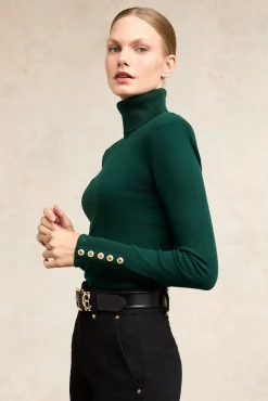 Victoria Cashmere Roll Neck (Emerald)