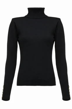 Victoria Cashmere Roll Neck (Black)