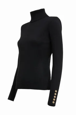 Victoria Cashmere Roll Neck (Black)