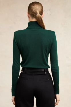 Victoria Cashmere Roll Neck (Emerald)